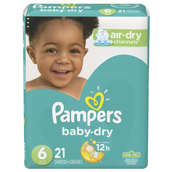 Pampers Size 6 Baby Dry 35+lb Diapers 21 Count (Pack of 4)