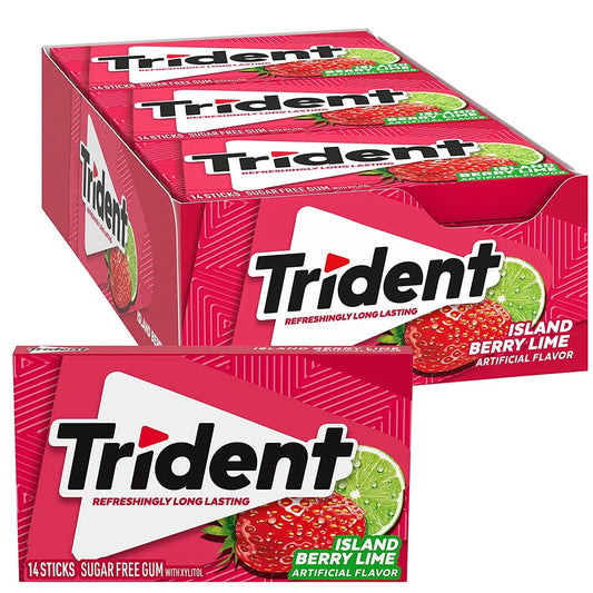 Trident Island Berry Lime 14 Sticks 12 Count