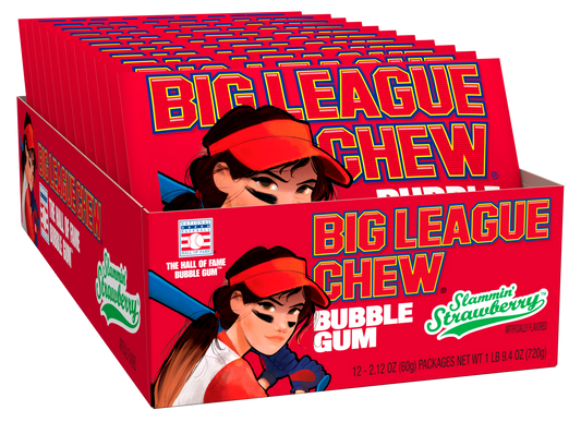 Big League Chew Strawberry 2.12oz 12 Count