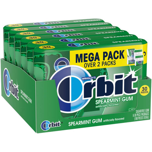Orbit Spearmint Gum 30 Sticks 6 Count