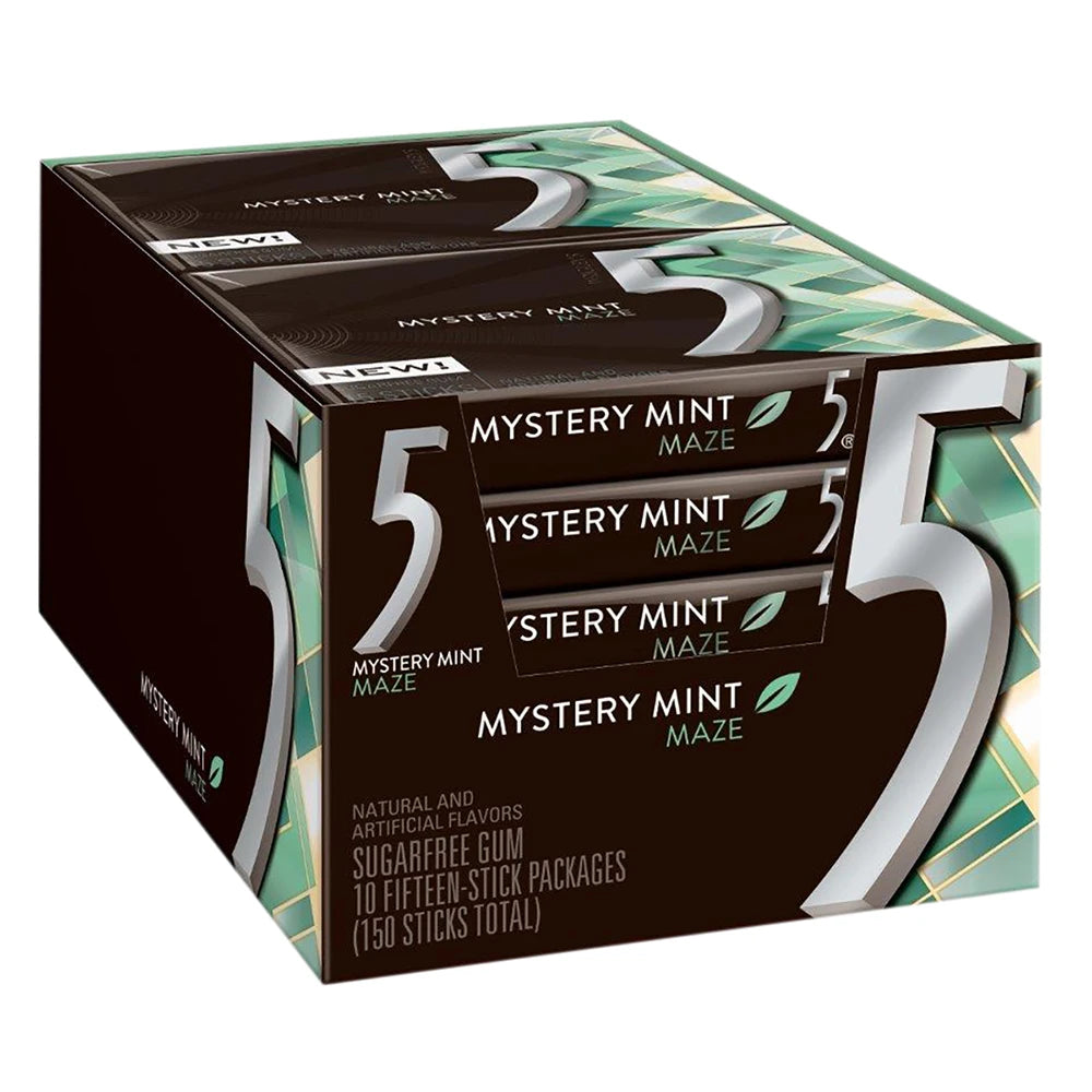 Wrigley’s 5 Gum Mystery Mint Maze 15 Sticks 10 Count