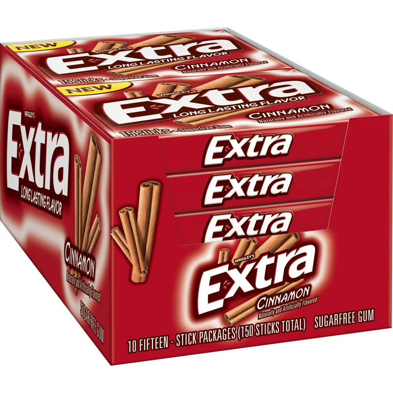 Extra Cinnamon Gum 15 Sticks 10 Count