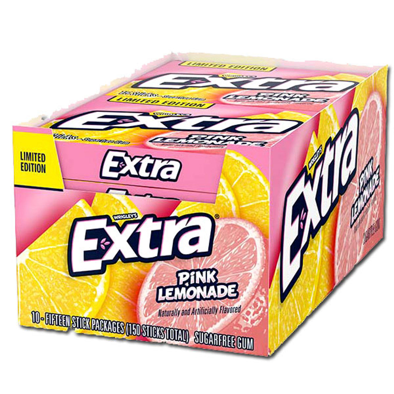 Extra Pink Lemonade Gum 15 Sticks 10 Count