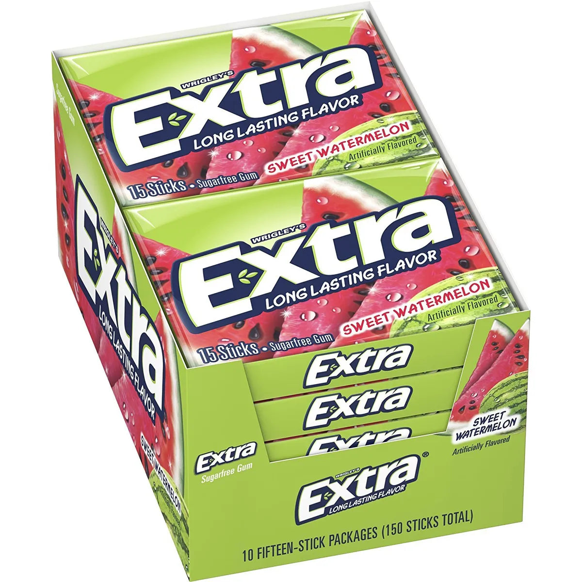 Extra Sweet Watermelon Gum 15 Sticks 10 Count