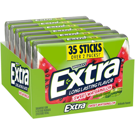 Extra Sweet Watermelon Gum 35 Sticks 6 Count