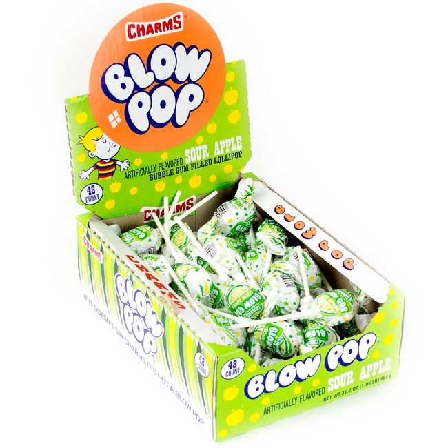 Charms Blow Pops Sour Apple 48 Count