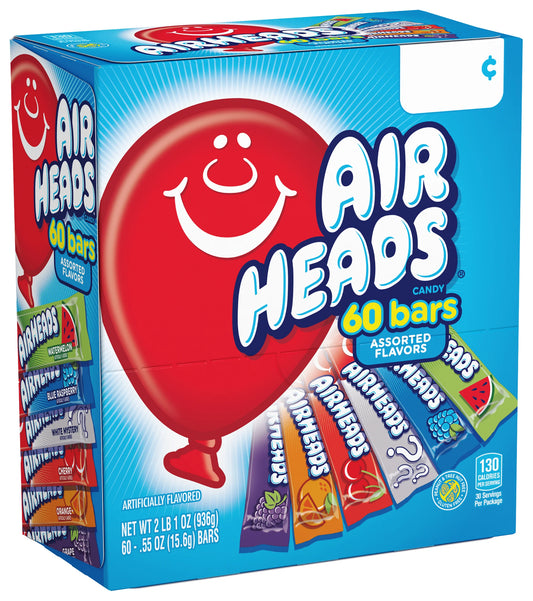 Airheads Assorted Flavors 0.55oz 60 Count