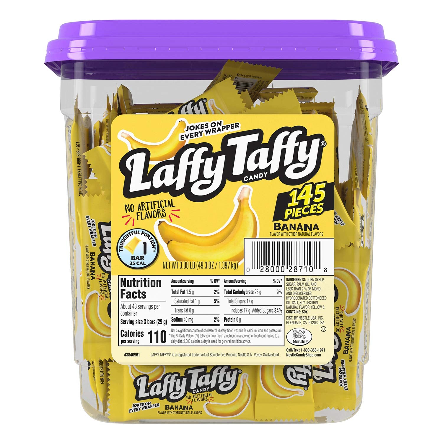 Laffy Taffy Tub Banana 0.34oz 145 Count