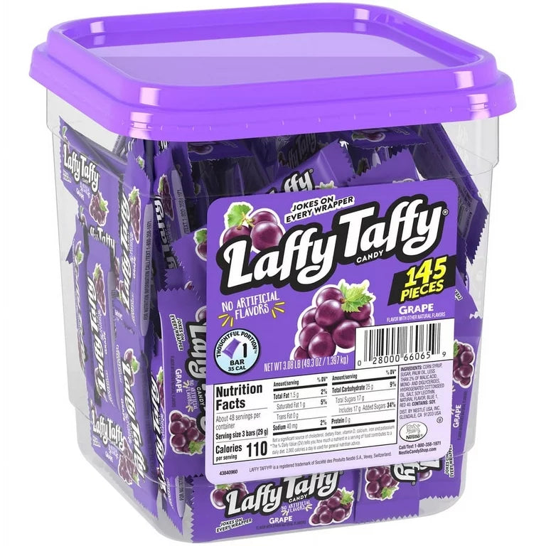 Laffy Taffy Tub Grape 0.34oz 145 Count