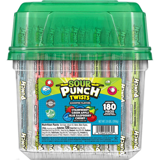 Sour Punch Twists Jar 180 Count