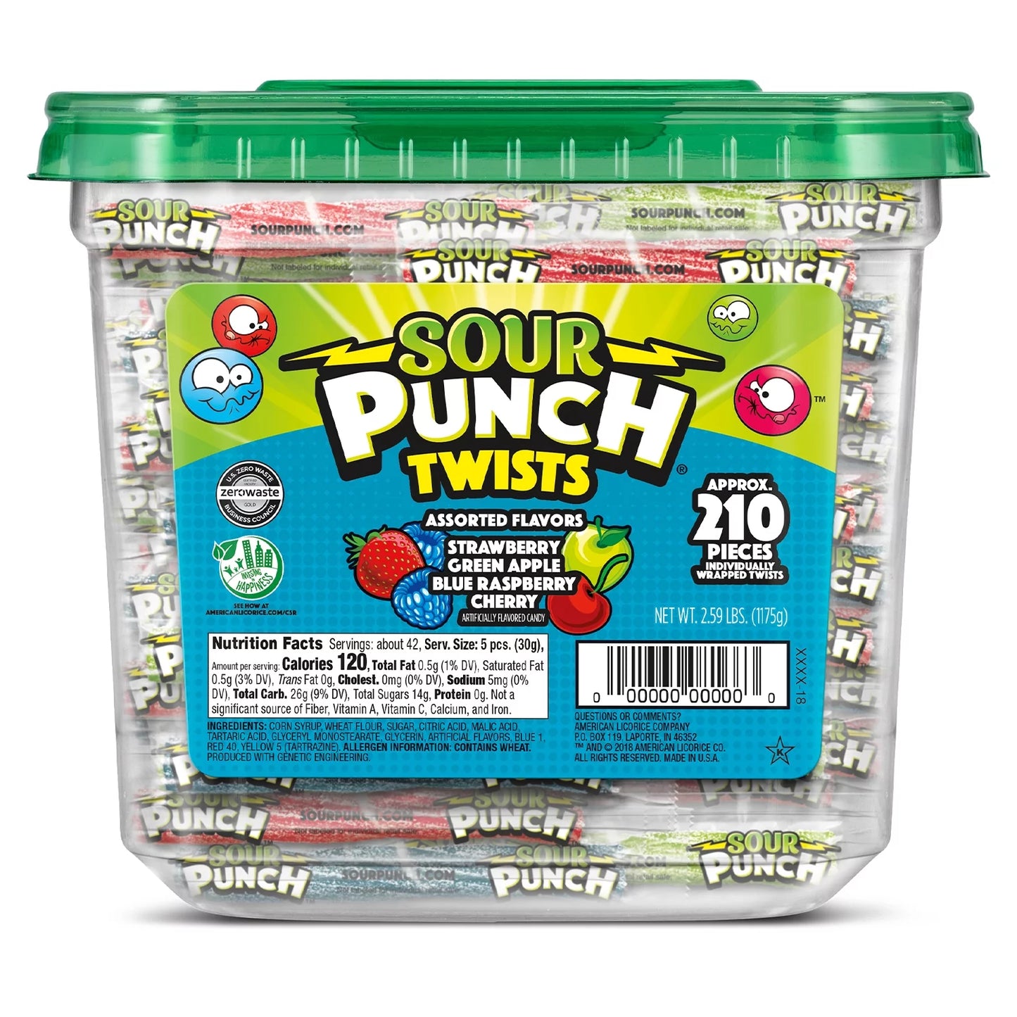 Sour Punch Twists Jar 210 Count