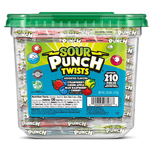 Sour Punch Twists Jar 210 Count