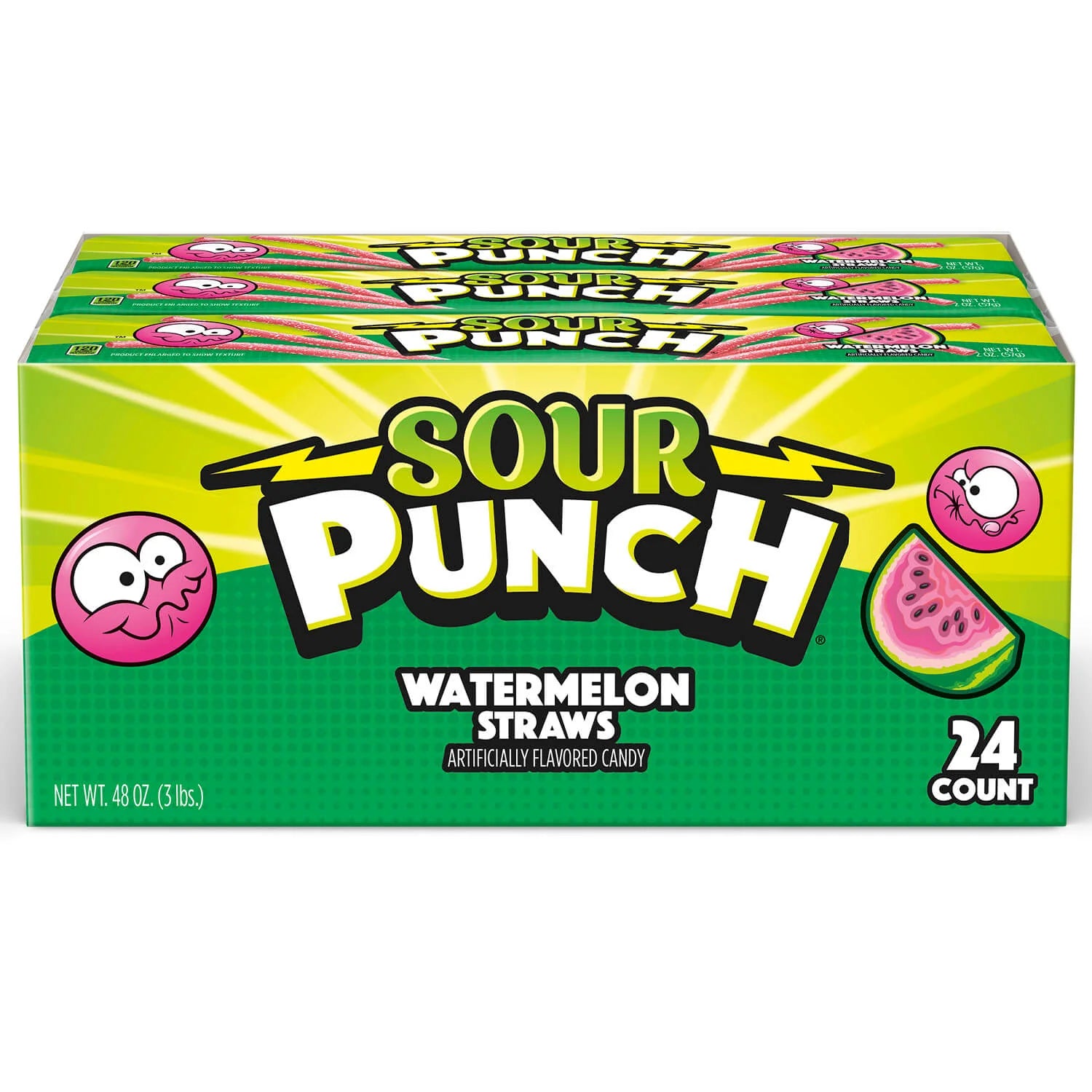 Sour Punch Watermelon Straws 2oz 24 Count