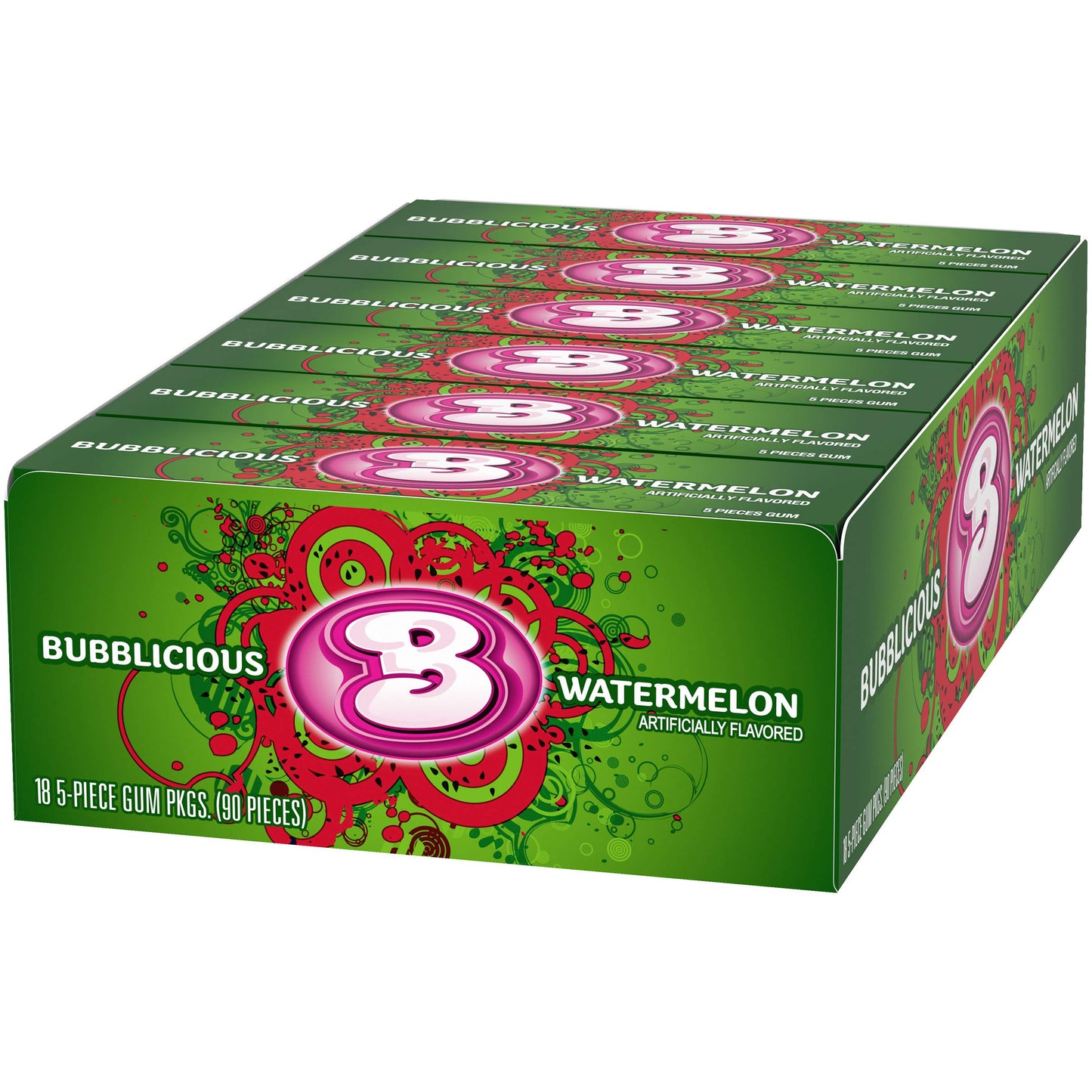 Bubblicious Watermelon 5 Piece 18 Count