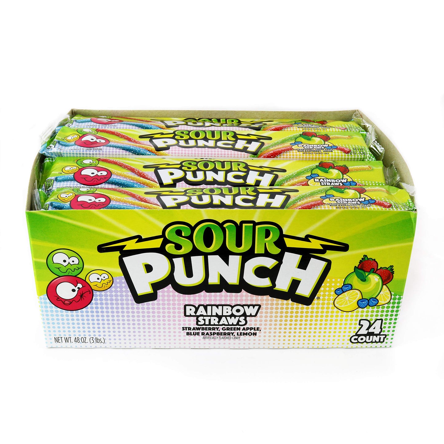 Sour Punch Rainbow Straws 2oz 24 Count