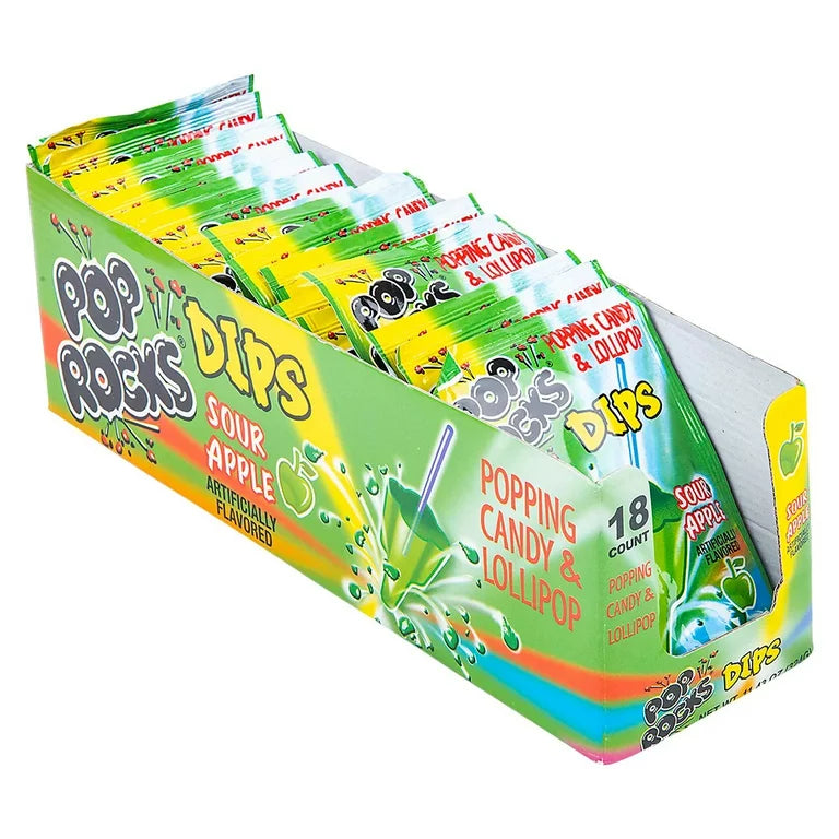 Pop Rocks Dips Sour Apple 0.63oz 18 Count