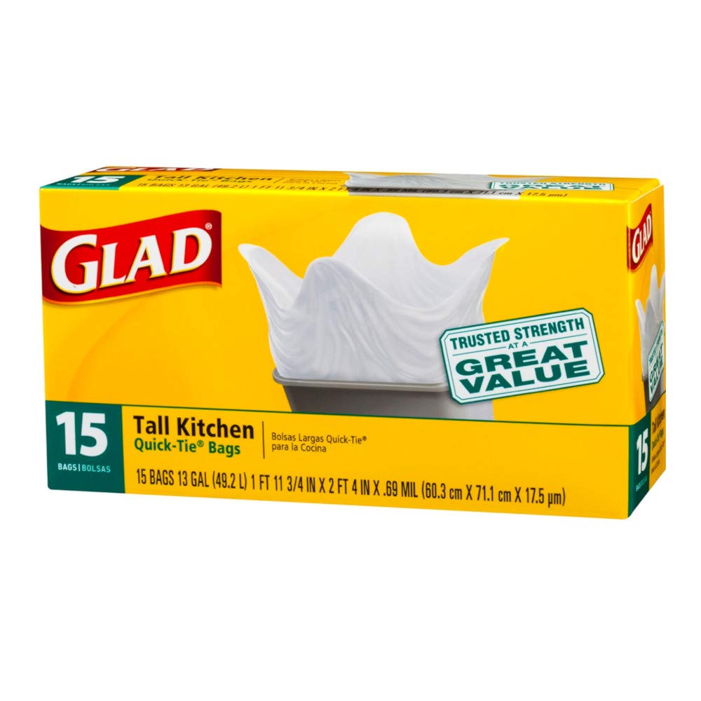 Glad Tall Kitchen Bags 13gal 15 Count