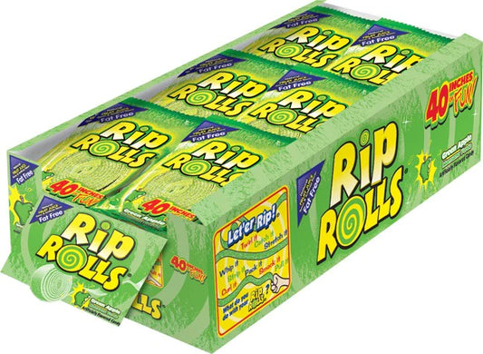 Rip Rolls Green Apple 1.4oz 24 Count