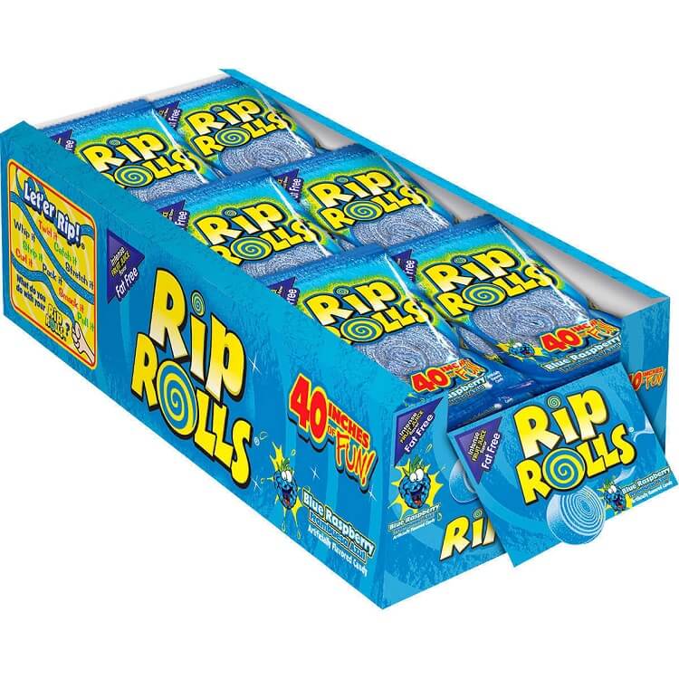 Rip Rolls Blue Raspberry 1.4oz 24 Count