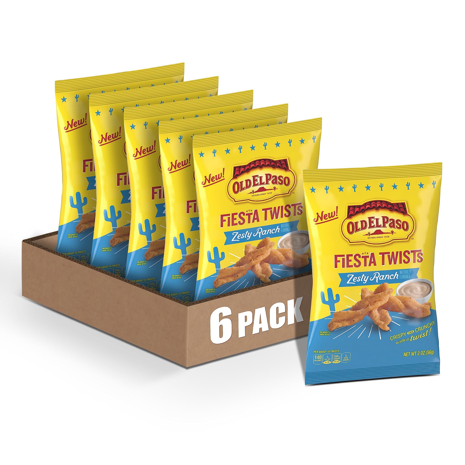 Old El Paso Fiesta Twists Zesty Ranch 2oz 6 Count