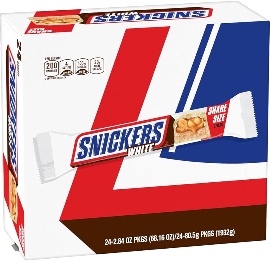 Snickers White Share Size 2.84oz 24 Count