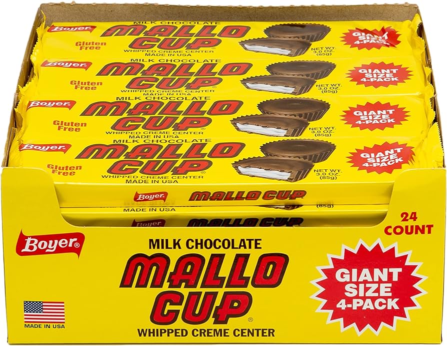 Mallo Cup Milk Chocolate Giant Size 3oz 24 Count