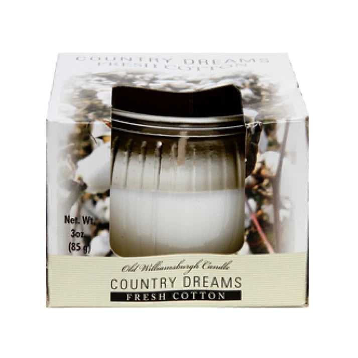 Old Williamsburgh Candle Country Dreams Fresh Cotton 3oz