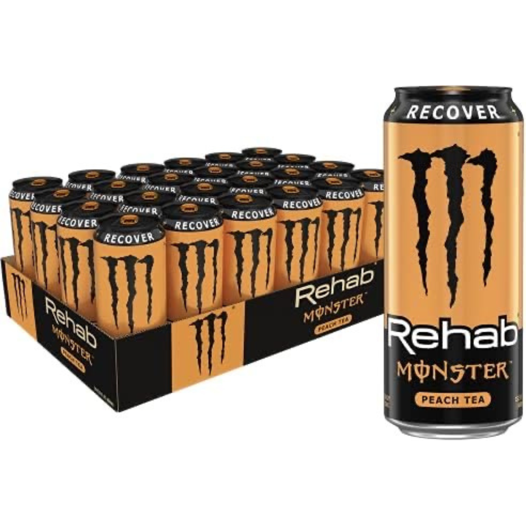 Monster Energy Rehab Peach Tea 16oz 24 Count