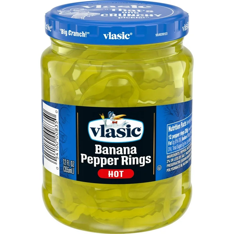 Vlasic Banana Pepper Rings Hot 12oz