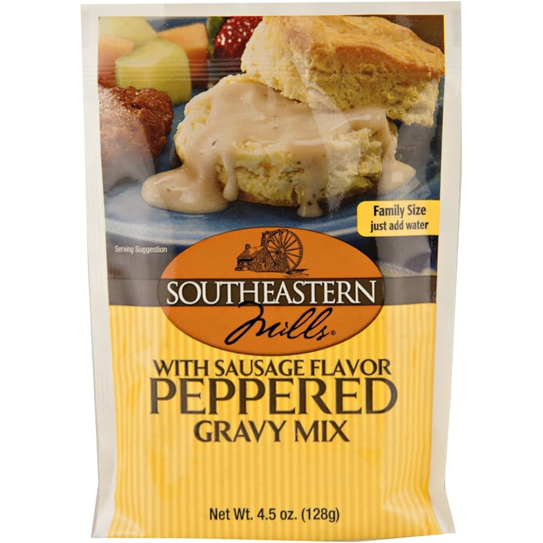 Southeastern Mills Sausage Flavor Peppered Gravy Mix 4.5oz 24 Count