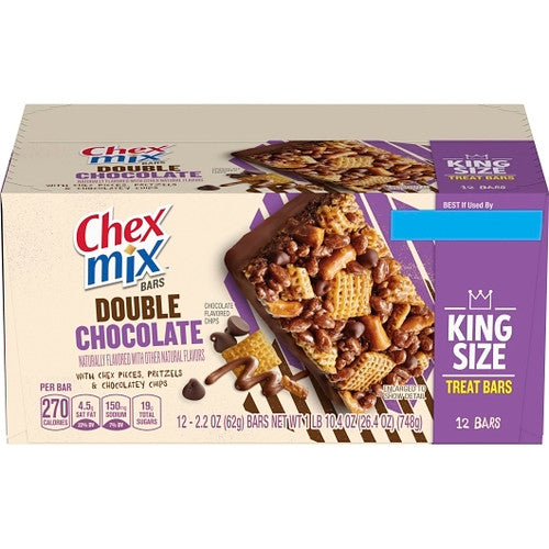 Chex Mix Treat Bar Double Chocolate King Size 2.2oz 12 Count