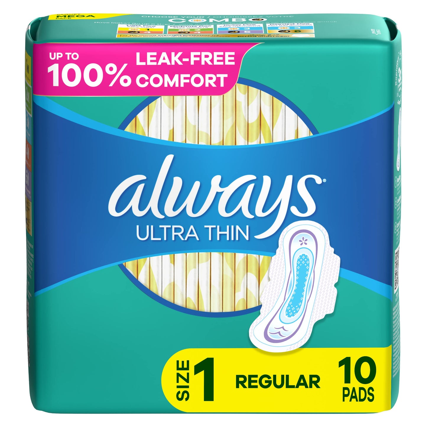 Always Ultra Thin Size 1 Regular Pads 10 Count