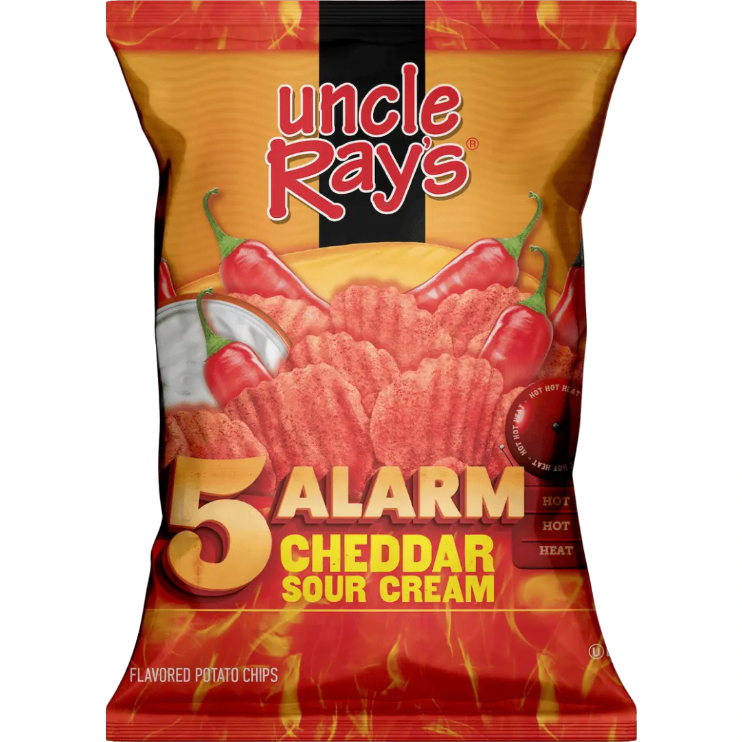 Uncle Ray’s 5 Alarm Cheddar Sour Cream Chips 3oz 12 Count