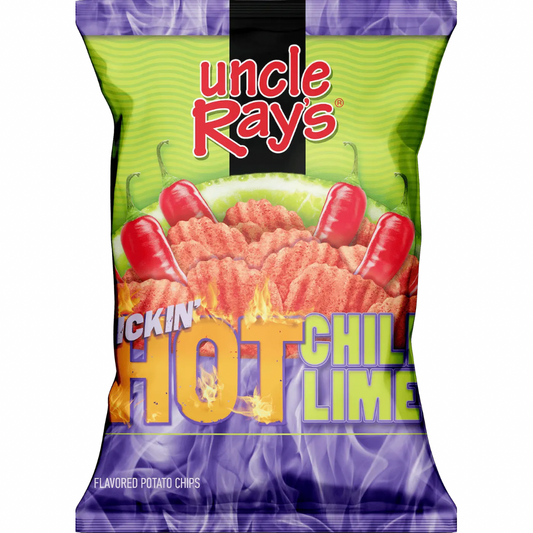 Uncle Ray’s Kickin’ Hot Chile Lime Chips 3oz 12 Count