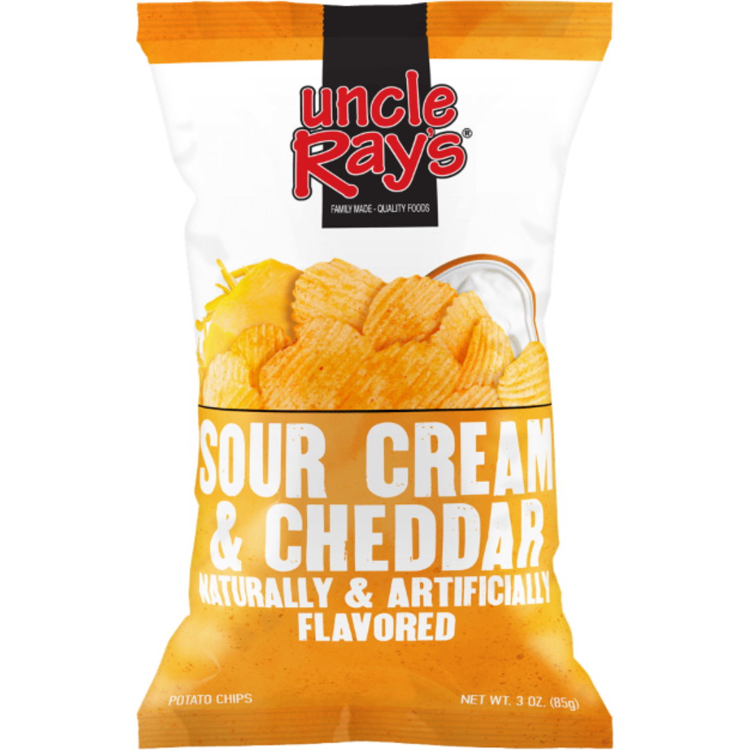 Uncle Ray’s Sour Cream & Cheddar Chips 3oz 12 Count
