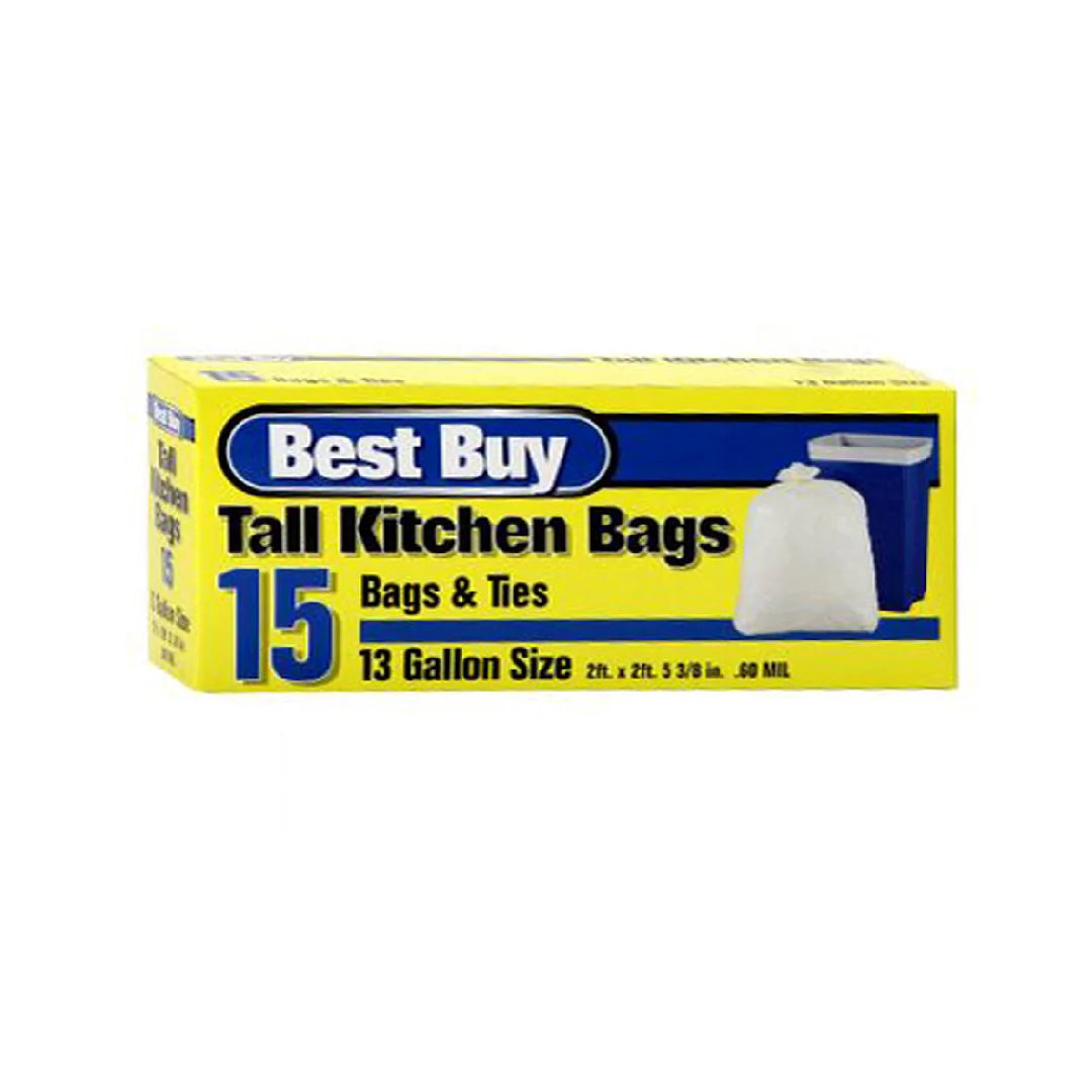Best Buy Tall Kitchen Bags 13gal 15 Count