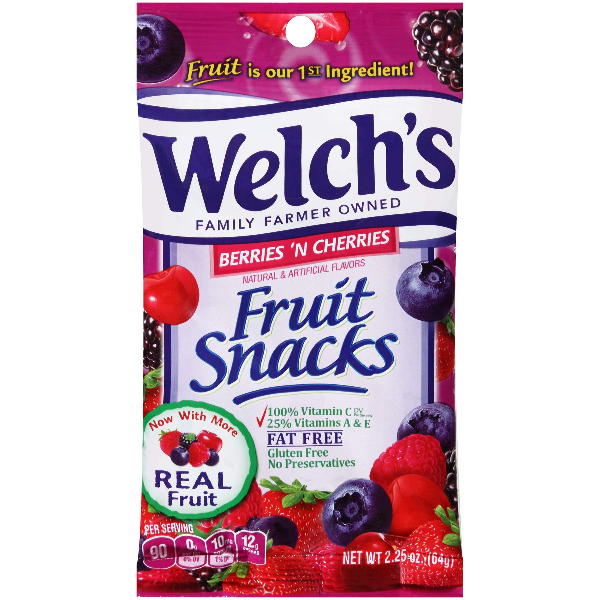 Welch’s Fruit Snacks Berries ‘n Cherries 2.25oz 48 Count