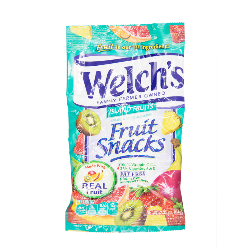 Welch’s Fruit Snacks Island Fruits 2.25oz 48 Count