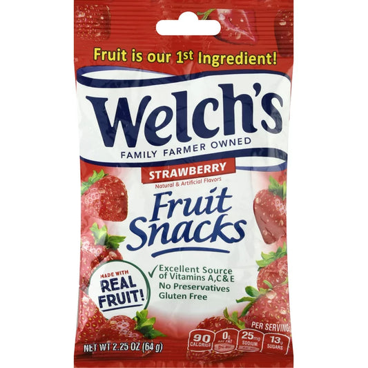 Welch’s Fruit Snacks Strawberry 2.25oz 48 Count