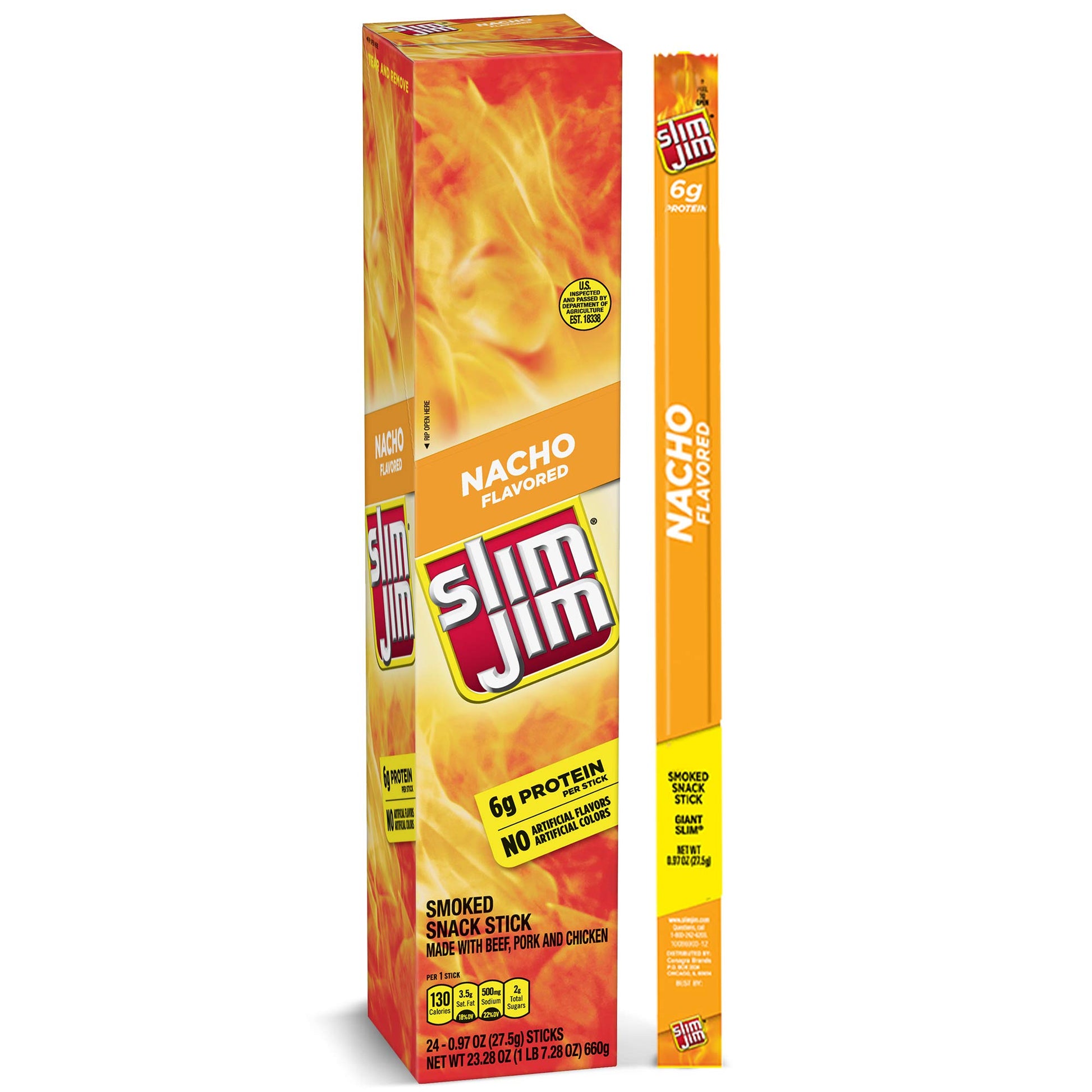 Slim Jim Giant Nacho 0.97oz 24 Count