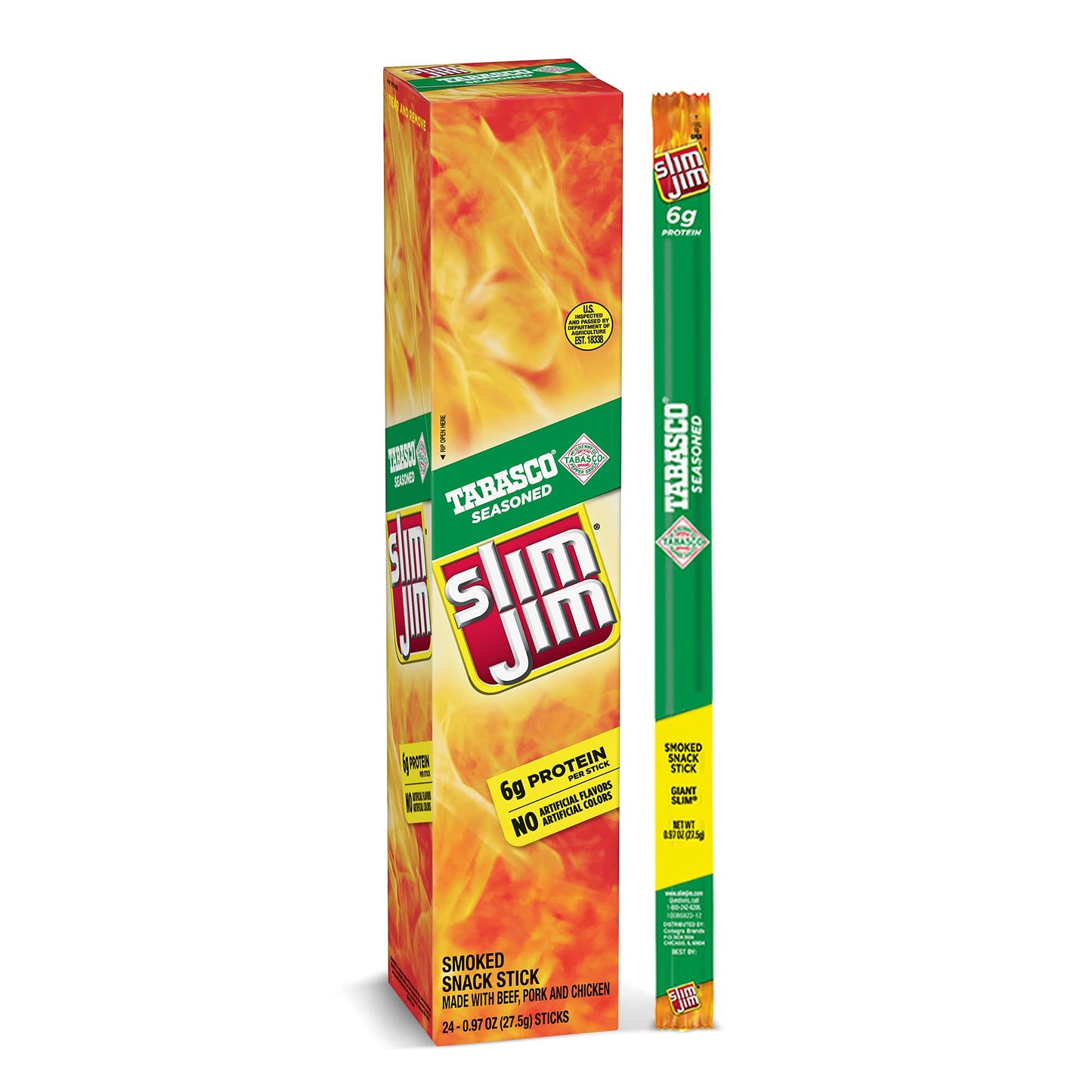 Slim Jim Giant Tabasco 0.97oz 24 Count