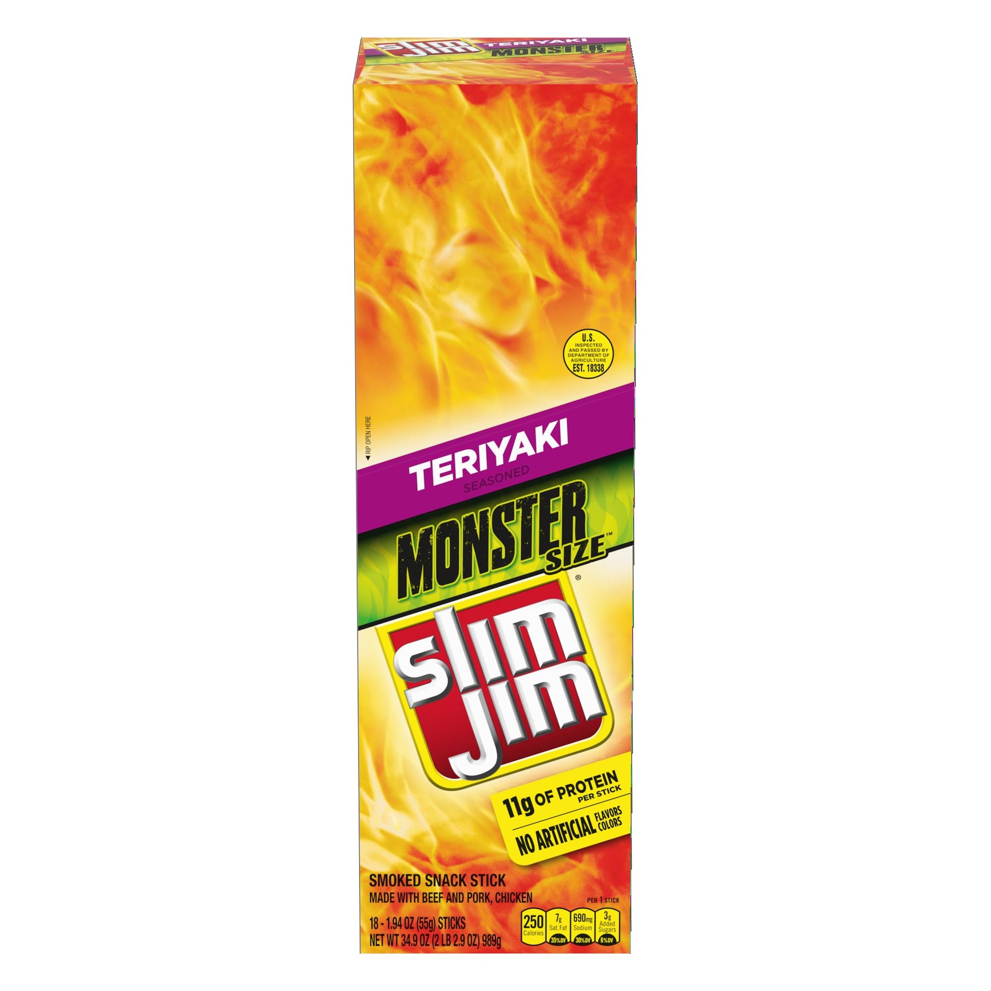 Slim Jim Monster Teriyaki 1.94oz 18 Count