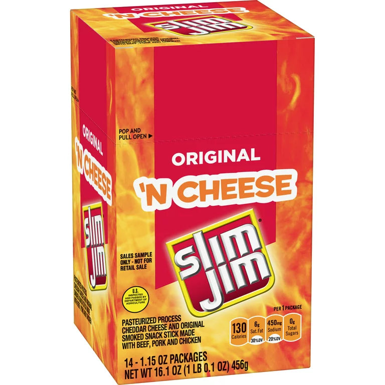 Slim Jim Original ‘n Cheese 1.15oz 14 Count