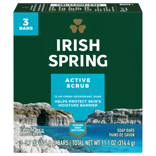 Irish Spring Active Scrub 3.7oz 3 Count
