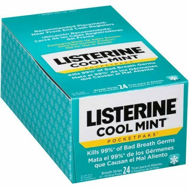 Listerine PocketPaks Cool Mint 24 Strips 12 Count