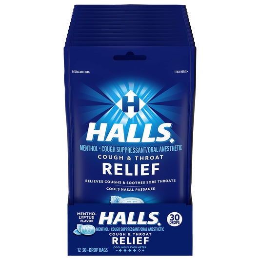 Halls Relief Mentho-Lyptus 30 Drops 12 Count