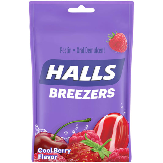 Halls Breezers Cool Berry 25 Drops 12 Count