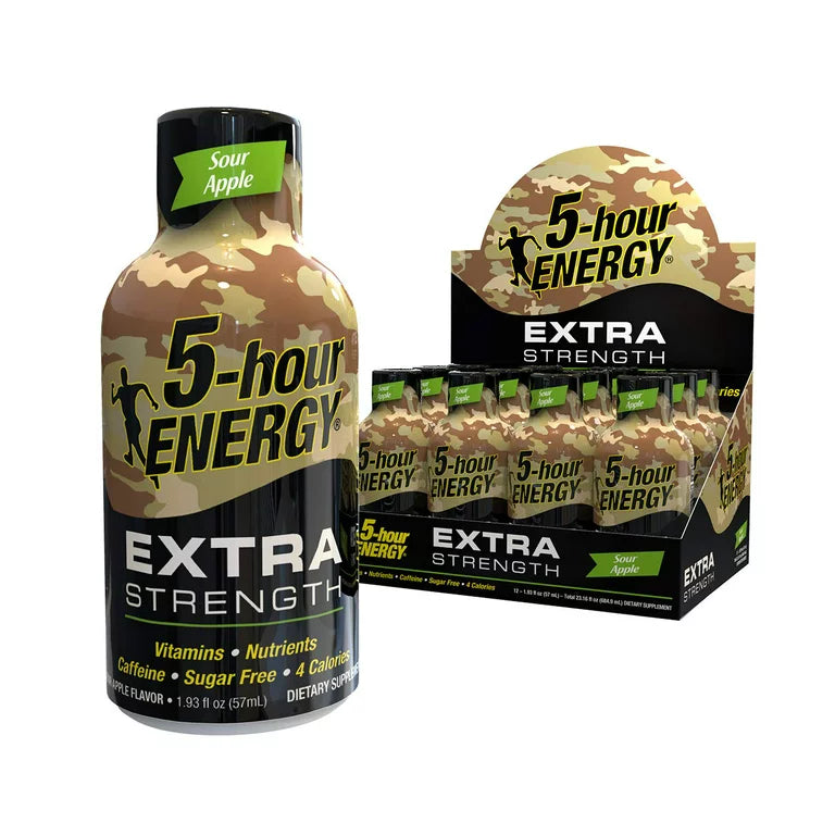 5-Hour Energy Extra Strength Shots Sour Apple 1.93oz 12 Count