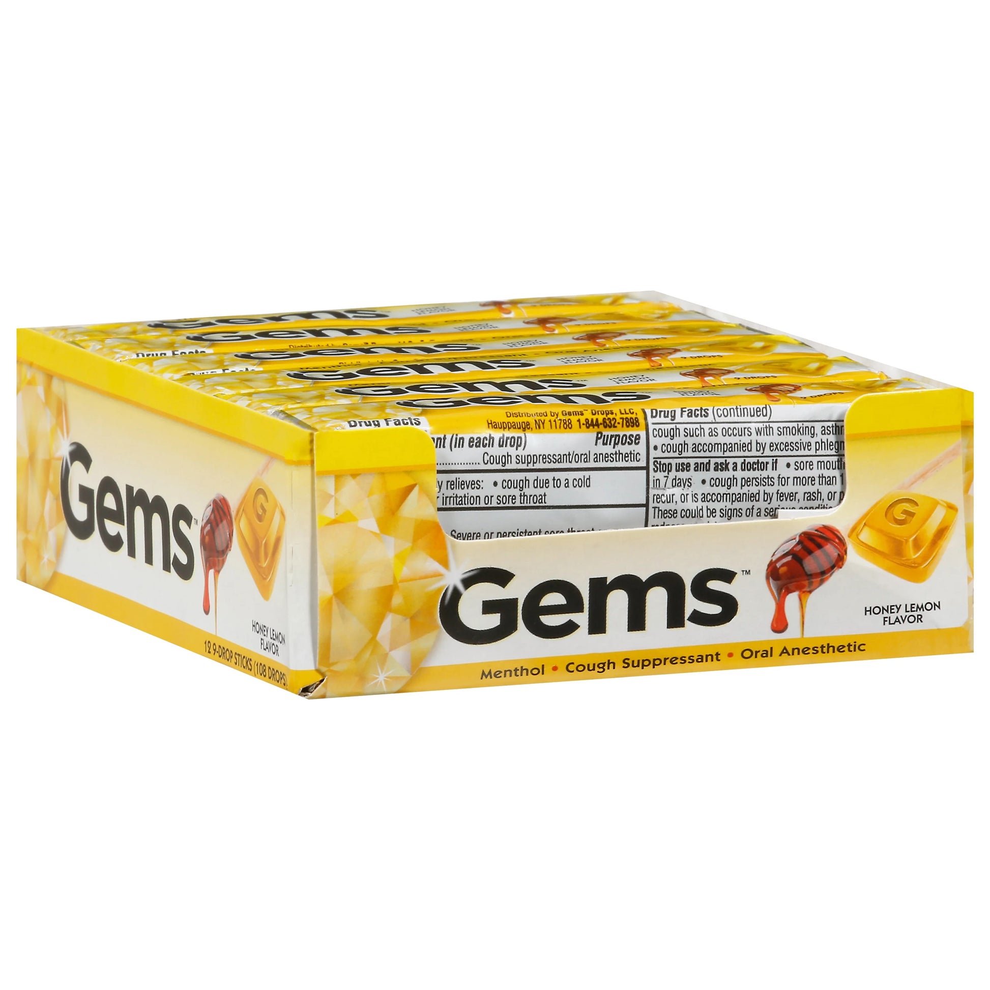 Gems Honey Lemon 9 Drops 12 Count