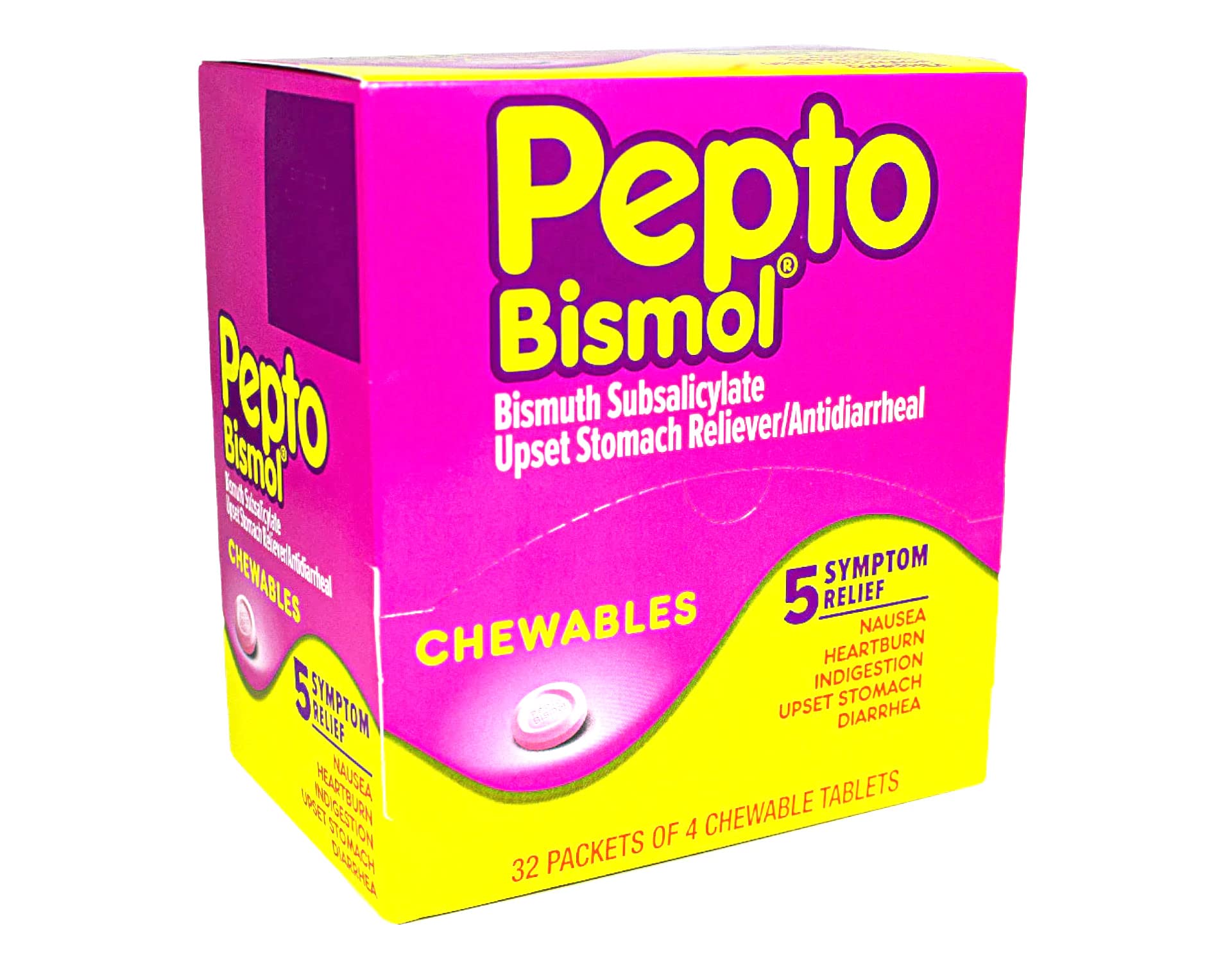 Pepto Bismol Chewables 4 Tablets 32 Count